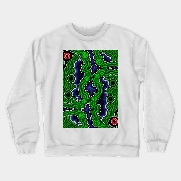 Aboriginal Art - After The Rain Crewneck Sweatshirt by hogartharts